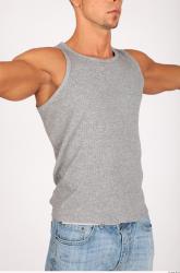 Upper Body Whole Body Man Casual Singlet Athletic Studio photo references